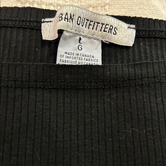 Urban outfitters long sleeve cropped Black Ribbed Top size large - Picture 3 of 6